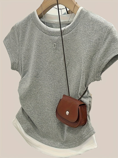 Dame Moderne Kortærmet Lag-på-lag Shirt til Casual & Street Style
