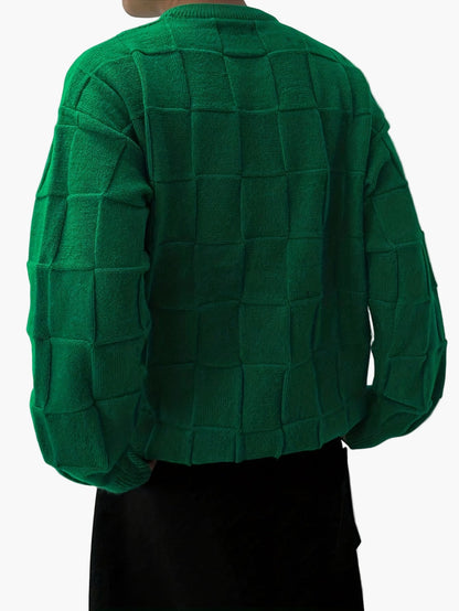 Jerséis streetwear para hombre – Jerséi de punto oversize estructurado para otoño e invierno