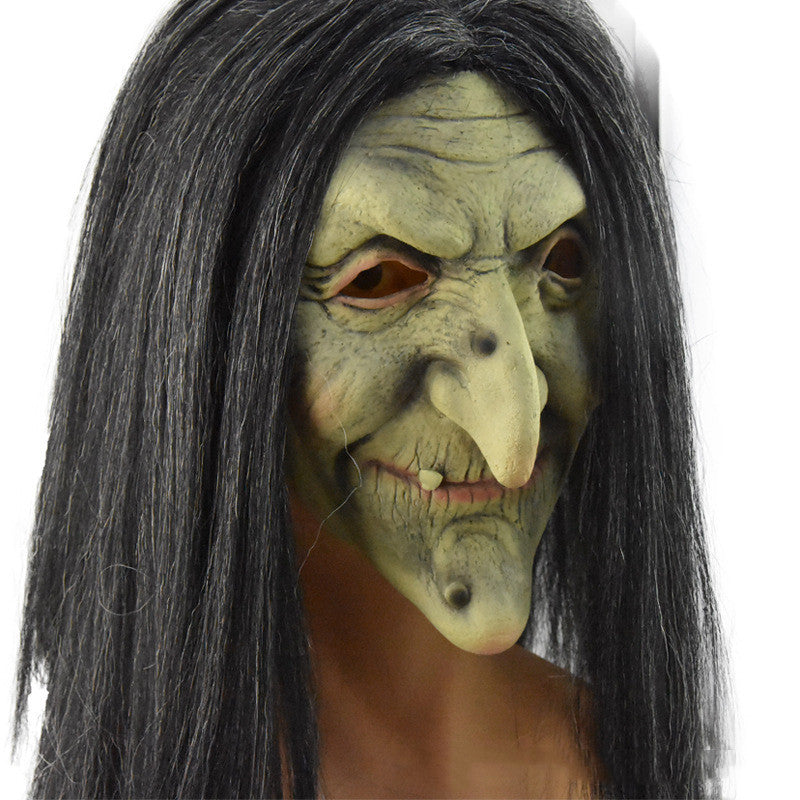 Masque sorcière Halloween pour adultes – Déguisement effrayant pour fêtes costumées et décoration