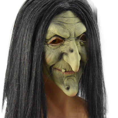 Masque sorcière Halloween pour adultes – Déguisement effrayant pour fêtes costumées et décoration