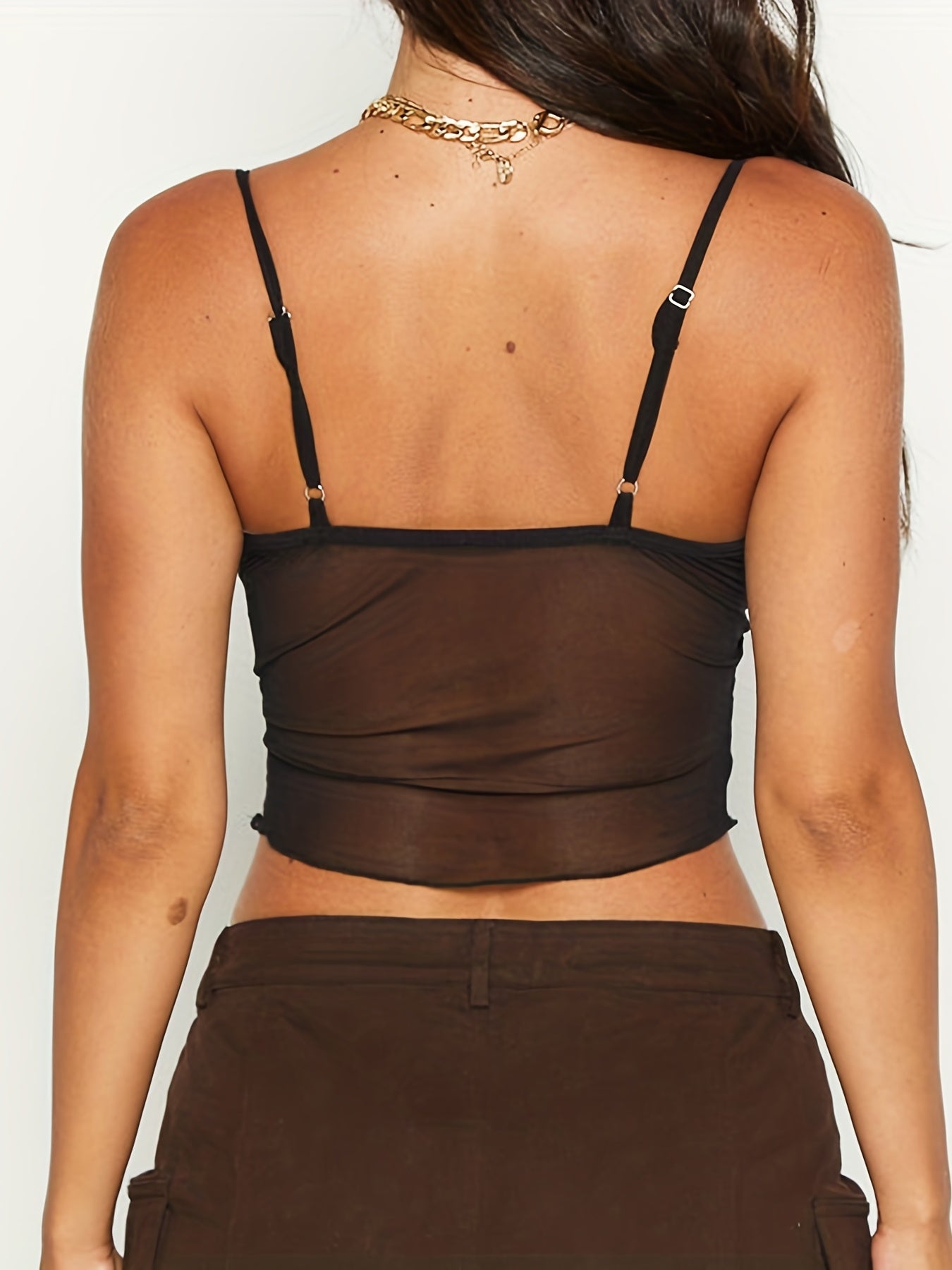 Top corto de mujer con tirantes finos y lazo frontal – Top de moda para fiestas y salidas