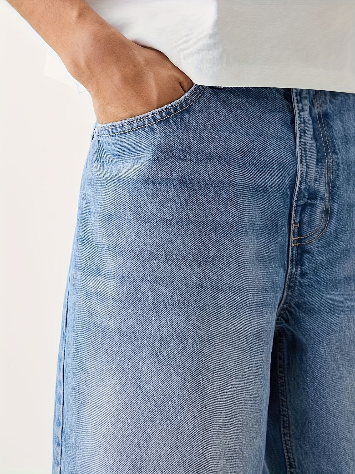 Bermuda jeans homme coupe ample – style urbain décontracté pour le quotidien et les loisirs
