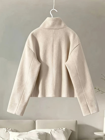 Damen Kurzjacke mit Stehkragen und Knöpfen