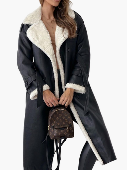 Dames lange jas met bontkraag – Elegante winterjas voor stijlvolle outfits