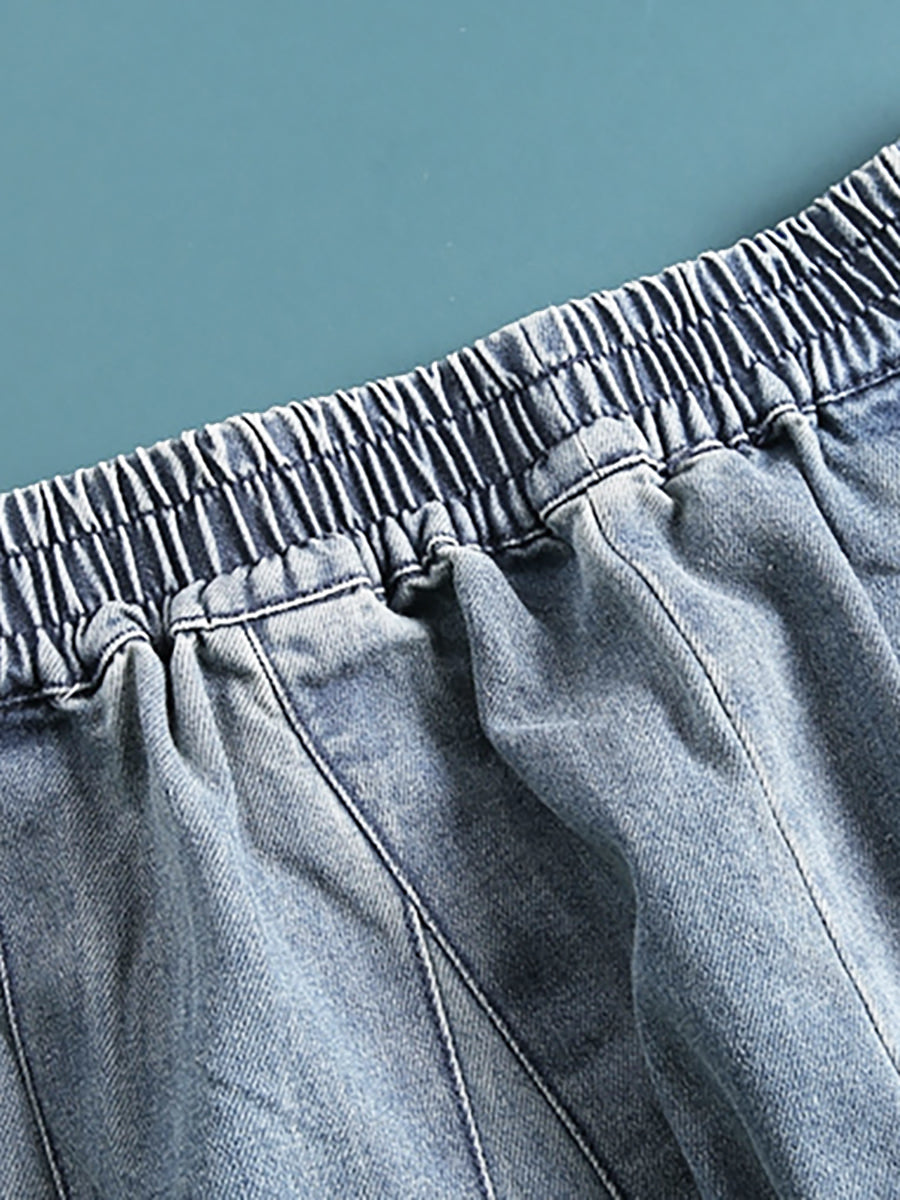 Jeans baggy da donna pantaloni harem – Pantaloni larghi da tempo libero con vita elastica, stile streetwear