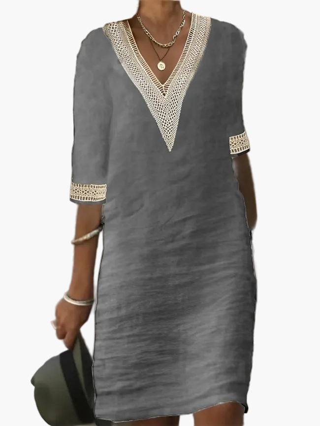 Vestito estivo da donna in stile boho con pizzo all’uncinetto – Abito da spiaggia casual per tempo libero & vacanze