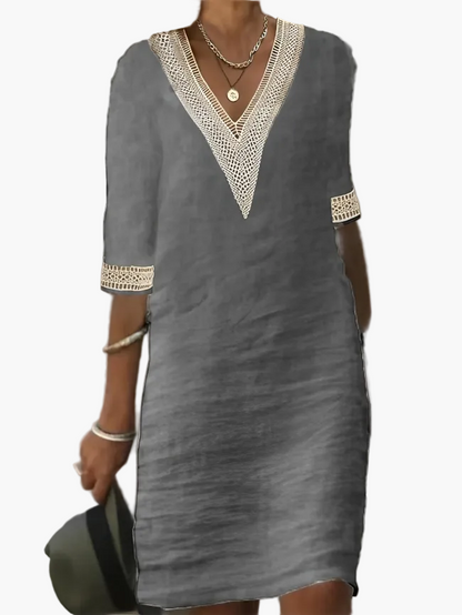 Vestito estivo da donna in stile boho con pizzo all’uncinetto – Abito da spiaggia casual per tempo libero & vacanze