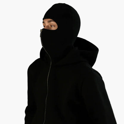 Unisex streetwear techwear hoodie med integreret ansigtsmaske – Urban stil til hverdag og udendørs