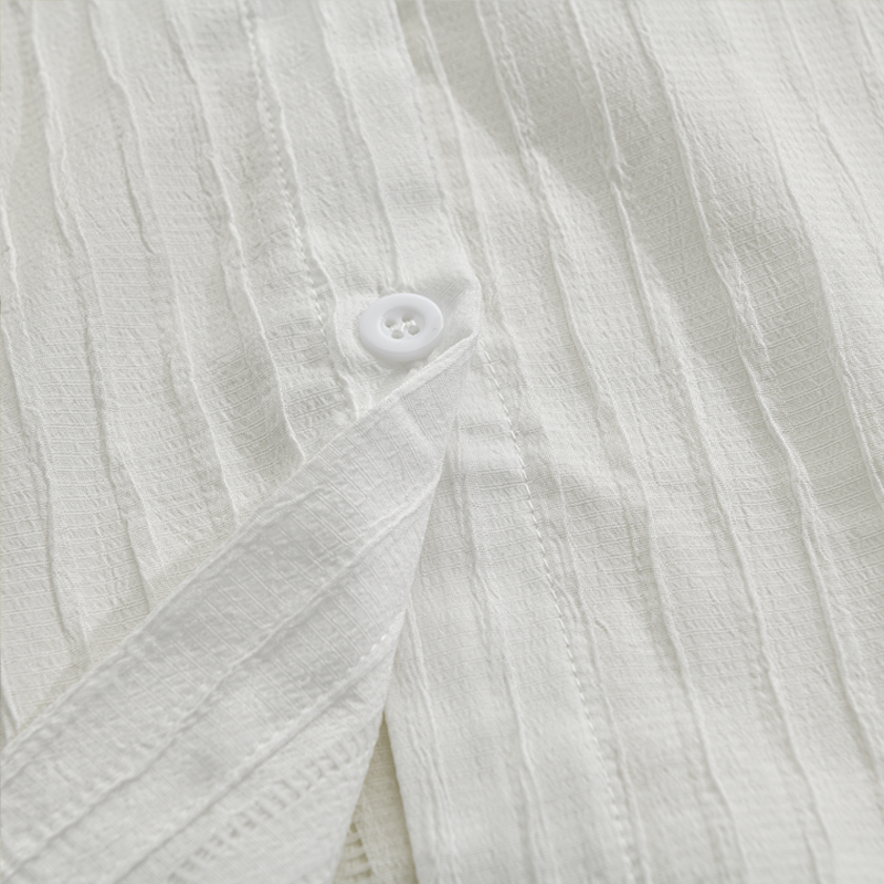 Herre moderne langærmet skjorte med striber – Elegant fritids- og businessstil