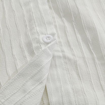 Herre moderne langærmet skjorte med striber – Elegant fritids- og businessstil
