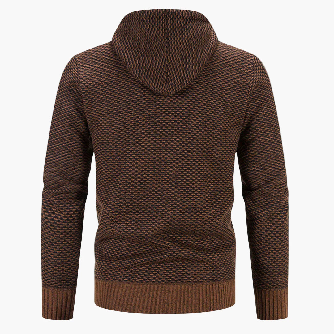 Veste à capuche en maille homme pour automne et hiver – Tenue de loisirs tendance avec fermeture éclair