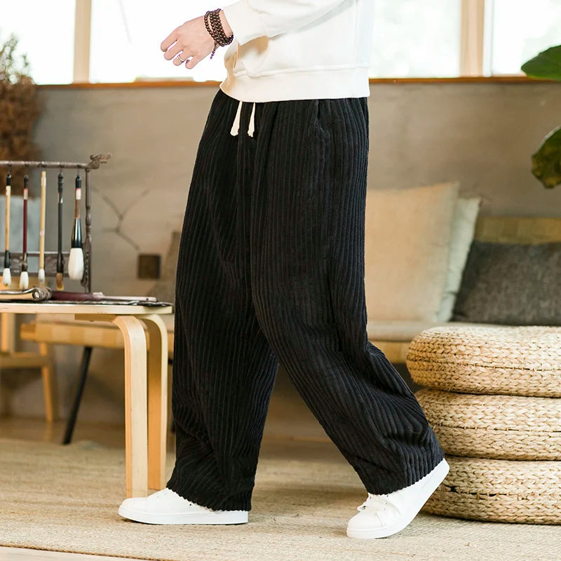Herre Vide Fritidsbukser med Snøre – Afslappede Streetwear Baggy Bukser