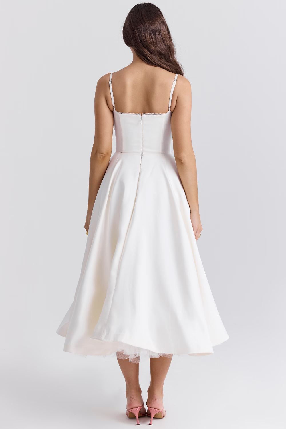 Robe midi festive pour femmes avec corsage et jupe évasée – Robe de soirée élégante pour occasions spéciales