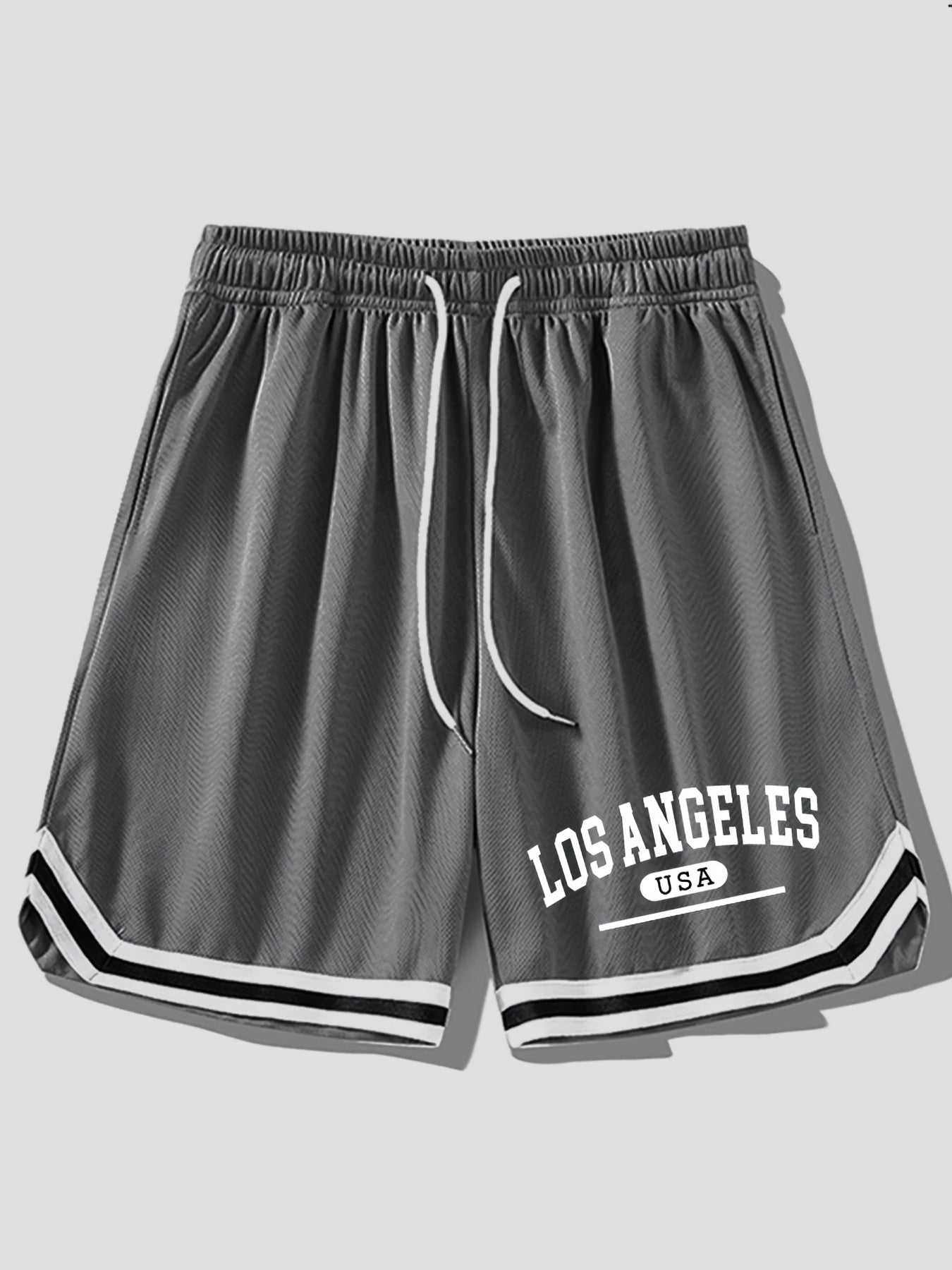 Herren Sportshorts Los Angeles USA – Lässige Basketball-Shorts mit Print für Fitness & Freizeit