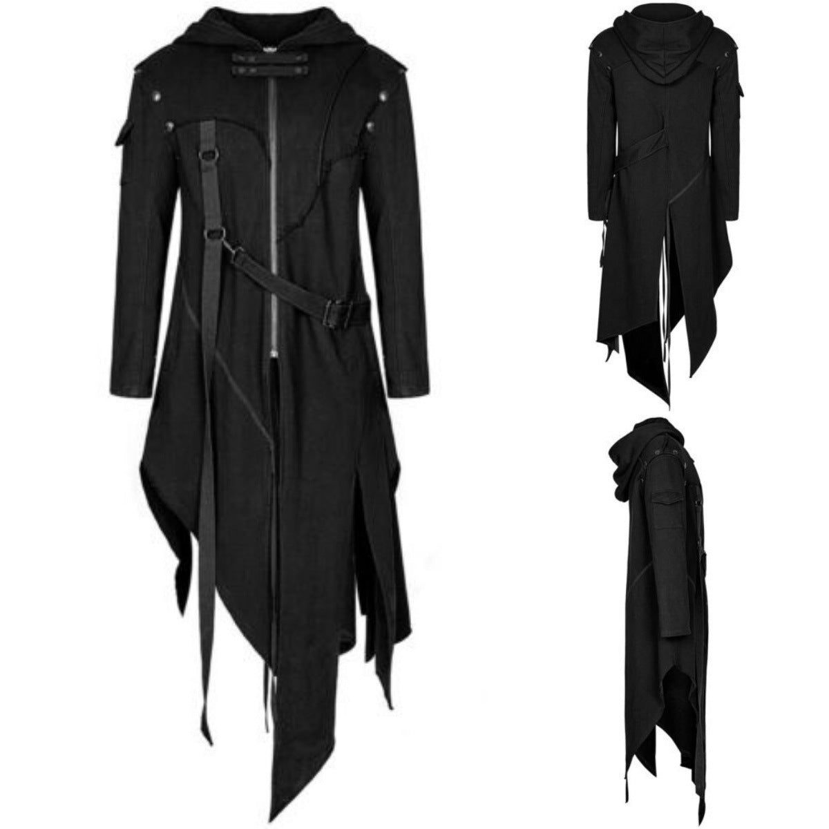 Mantello Halloween Uomo – Giacca con Cappuccio Vintage Gotica per Costume & Festa