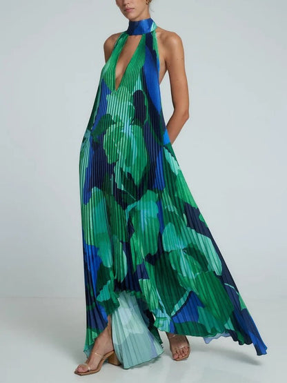 Chelsea – Vestido fluido con escote en V profundo y diseño de espalda descubierta
