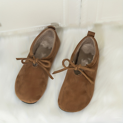 Mocasines cómodos de mujer con lazo, forro suave y suela plana