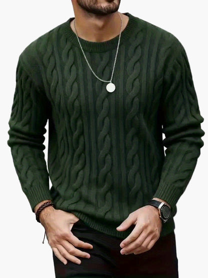 Herren Pullover Zopfmuster Strick – Modischer Casual Look für Herbst & Winter