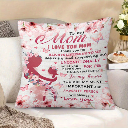 Dekoratives Zierkissen für Damen – Muttertag Geschenk, Wohnzimmer & Schlafzimmer, Florales Design mit Spruch