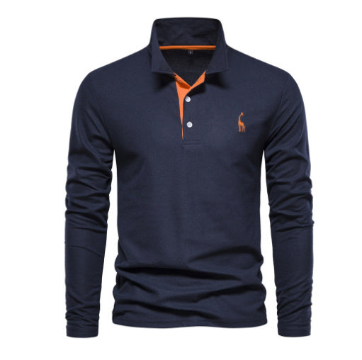 Herre langærmet poloshirt klassisk moderne business og fritid