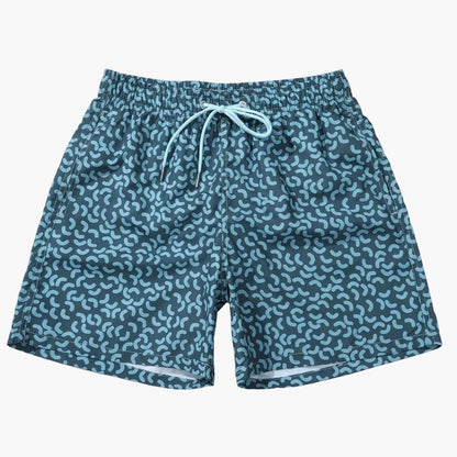 Herren Badeshorts mit modernem Muster, sportlicher Stil, ideal für Strand und Freizeit