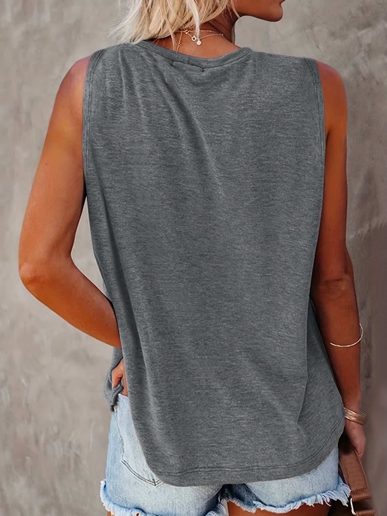 Dames tanktop met mandala zon- en maanprint – boho zomer vrijetijdsshirt