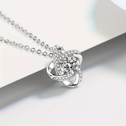 Damen Schmuckset – Elegante Halskette mit Liebesknoten und Geschenkbox – Perfekte Geschenkidee für Mama zum Muttertag