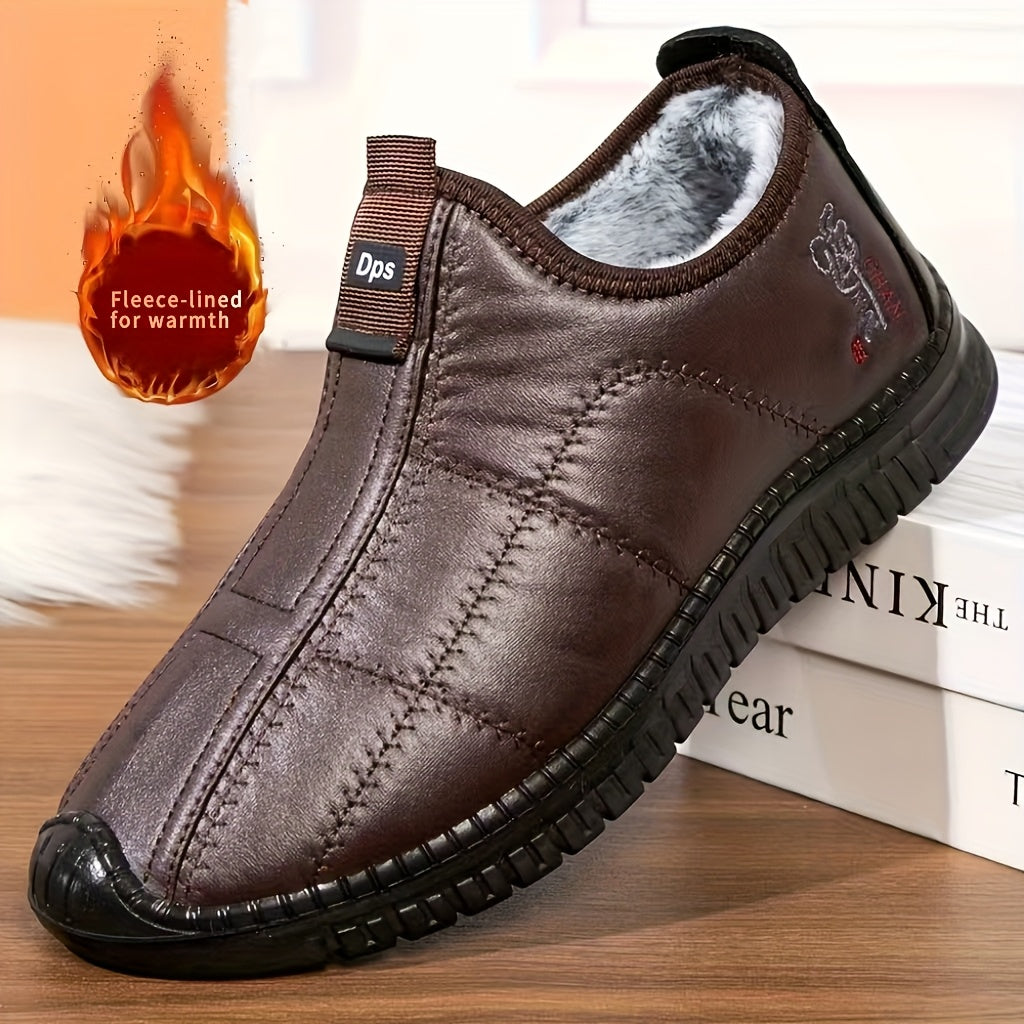 Herren Winter Slip-on Schuhe gefüttert gesteppt