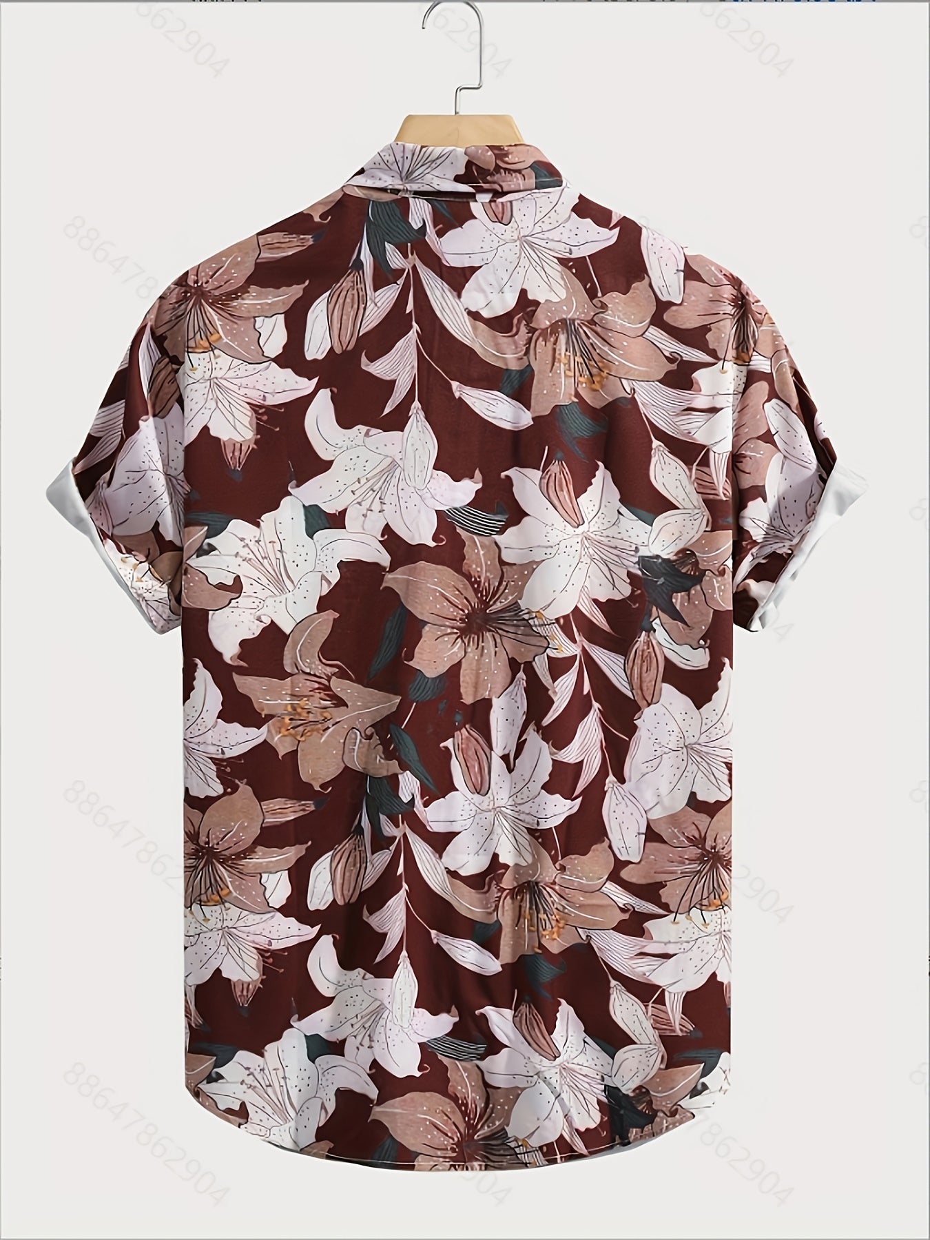 Chemise décontractée homme à manches courtes avec motif floral moderne – Chemise élégante pour resort et plage
