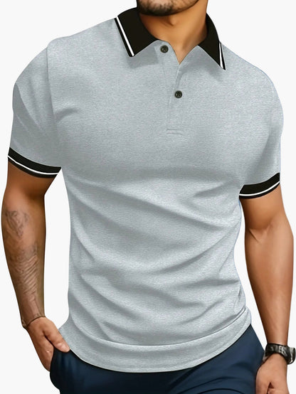 Herren Polo T-Shirt Modern Casual mit Kontrastkragen – Kurzarm für Alltag und Freizeit