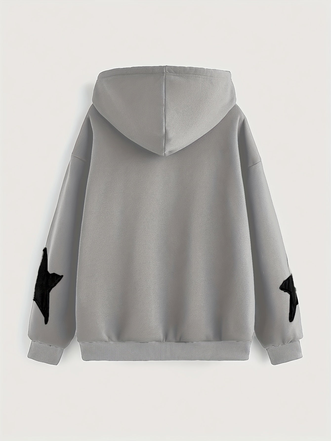 Kapuzenjacke mit Reißverschluss und Sternapplikationen – Lässiger Unisex Hoodie