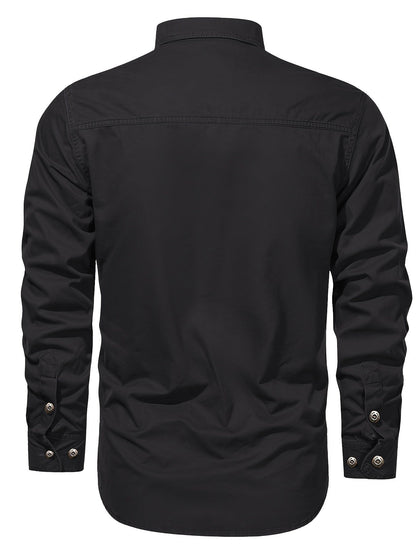 Herren Outdoor Freizeithemd Langarm mit Brusttaschen – Klassisches Freizeit- und Arbeitshemd