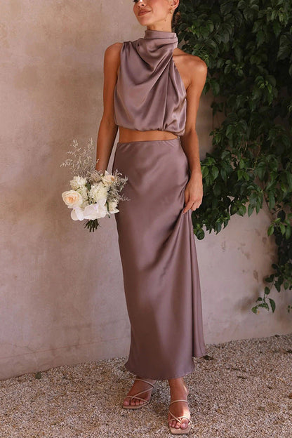 Rebecca – Ensemble décontracté slim multicolore couleur satin