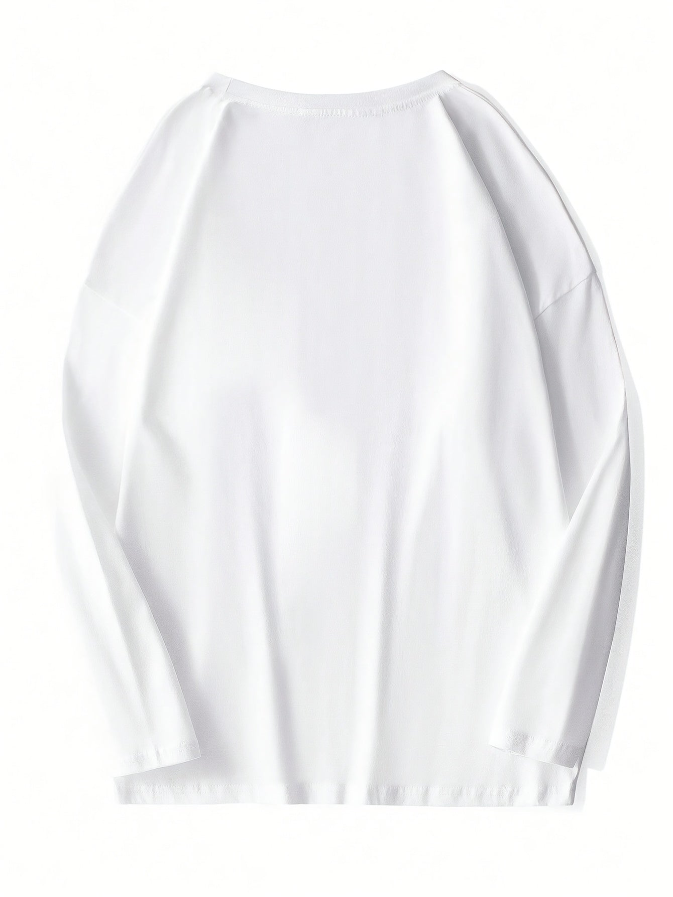 Langærmet herre-T-shirt, 3-pak, rund hals, slim fit, basic, sort, grå, hvid