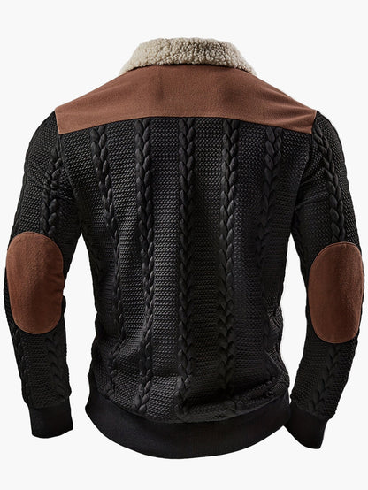 Jerséi de punto para hombre con cuello de cremallera de moda y encanto retro – Perfecto para tiempo libre y uso diario con estilo