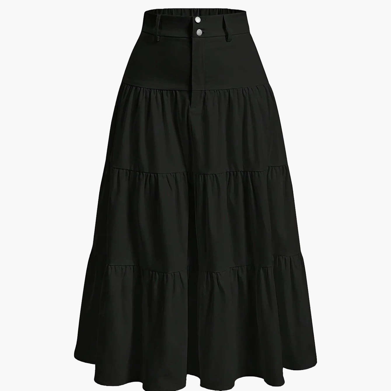 Damen Maxirock mit hoher Taille und Stufen-Design – Eleganter Freizeitrock für Frühling und Sommer
