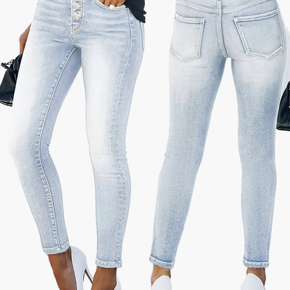 Damen High Waist Skinny Jeans im Streetstyle für Alltag und Freizeit