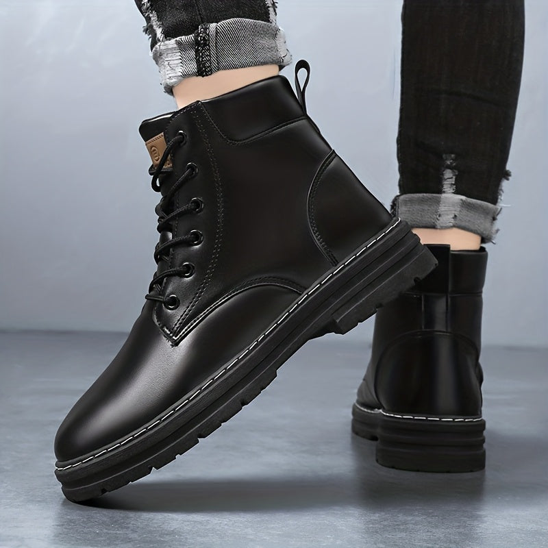 Herren Worker Stiefel mit Schnürung und Profilsohle