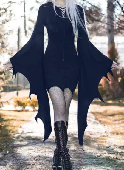 Dame Halloween Kostume Kjole – Gotisk Heks Vampyr Stil til Fest & Cosplay