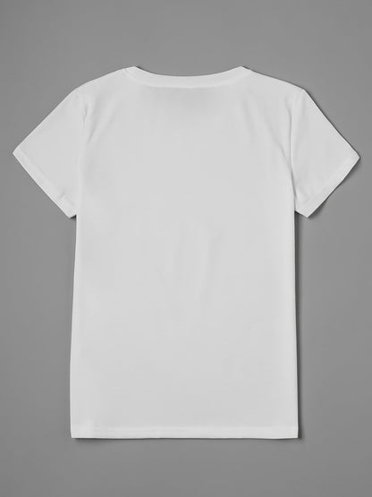 Dam T-shirt med blomsterkonst – Casual stil för vår och sommar