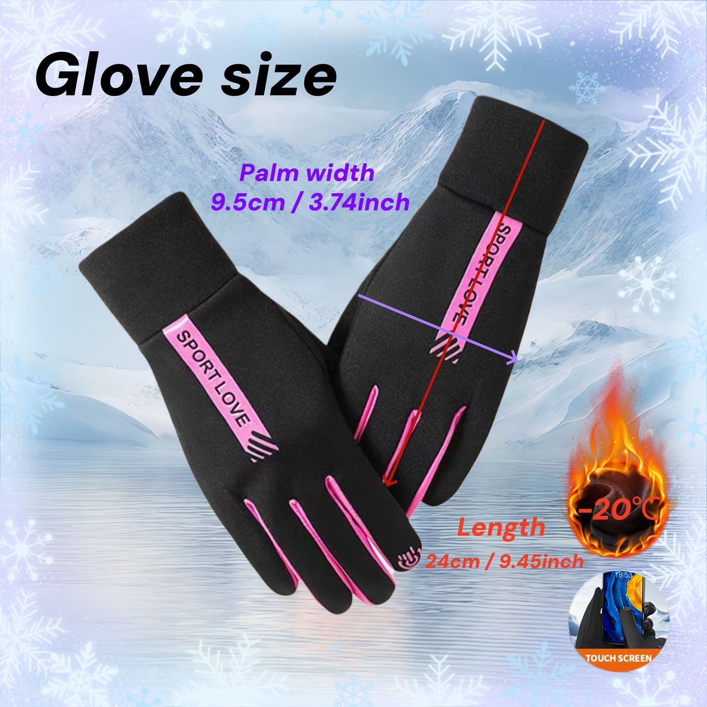 Winterhandschuhe Winddicht Warm Touchscreen-Funktion Outdoor-Sport