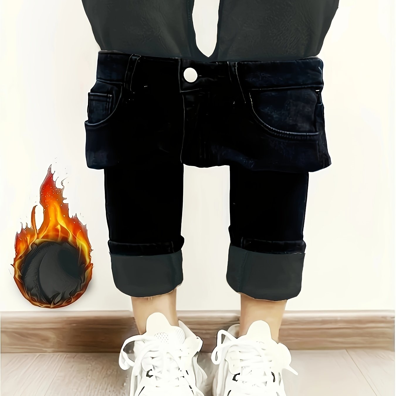 Winter Leggings mit Fleece-Futter – Dunkelblau