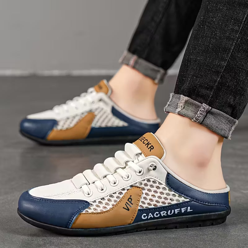 Instapsneakers met open hiel en colorblock-design voor heren