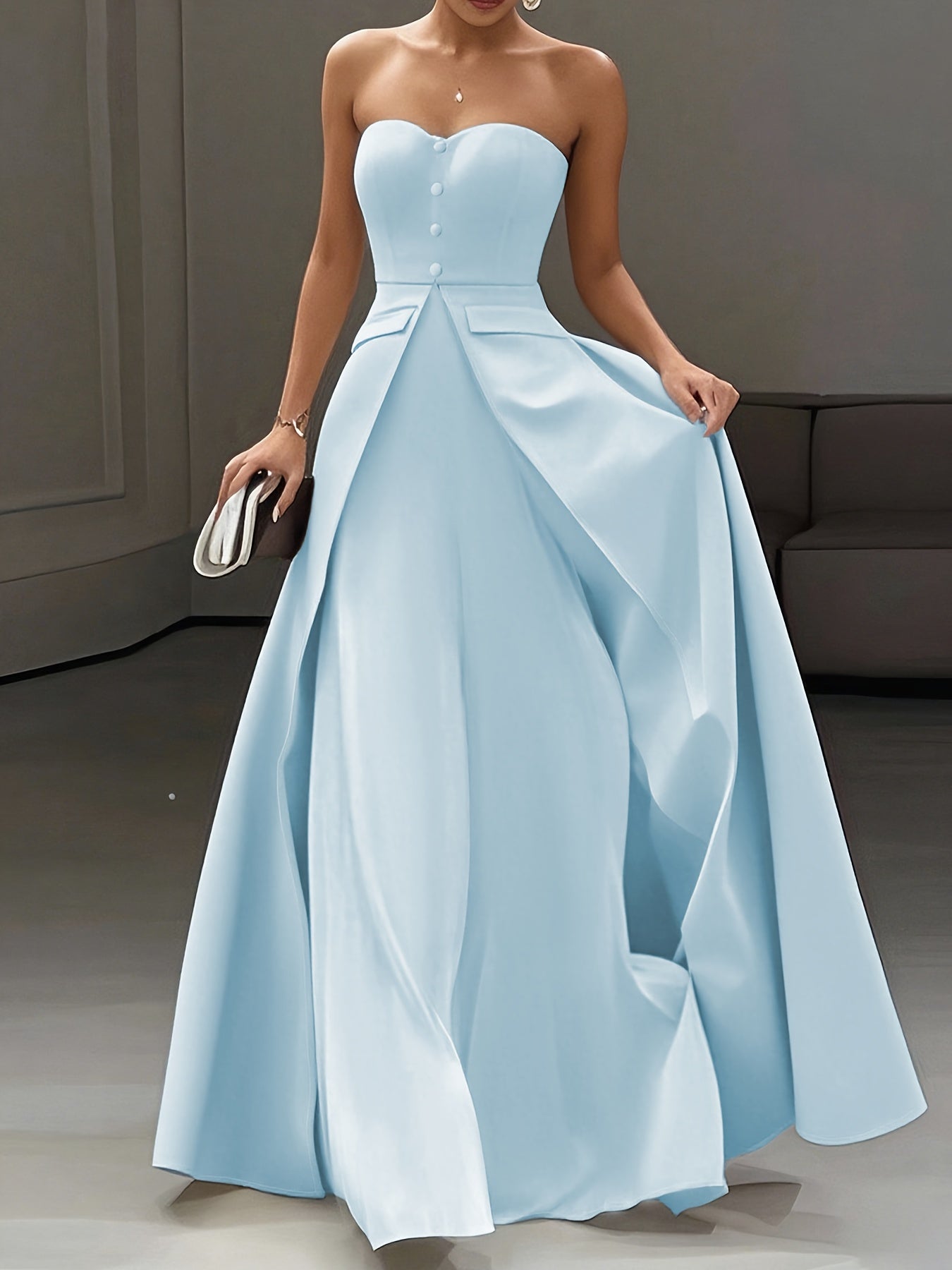 Damen Elegantes Abendkleid Ballkleid Bandeau Stil für besondere Anlässe