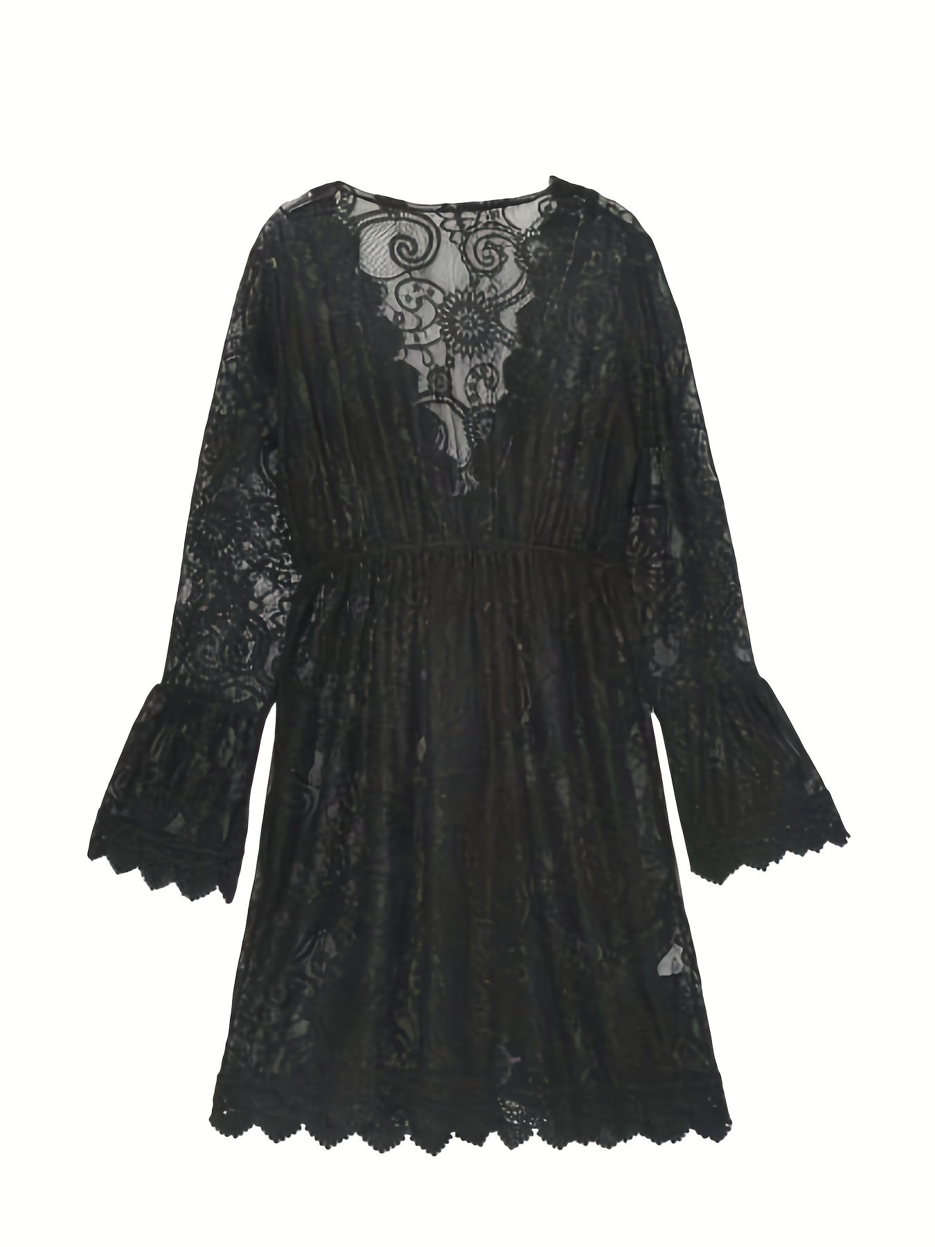 Dame strandtunika med blonder – elegant boho-stil for ferie og strand