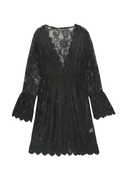Dame strandtunika med blonder – elegant boho-stil for ferie og strand