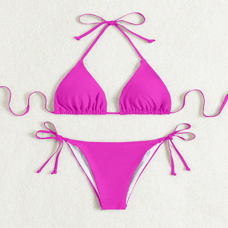 Anna – Farverig bundet halter-bikini