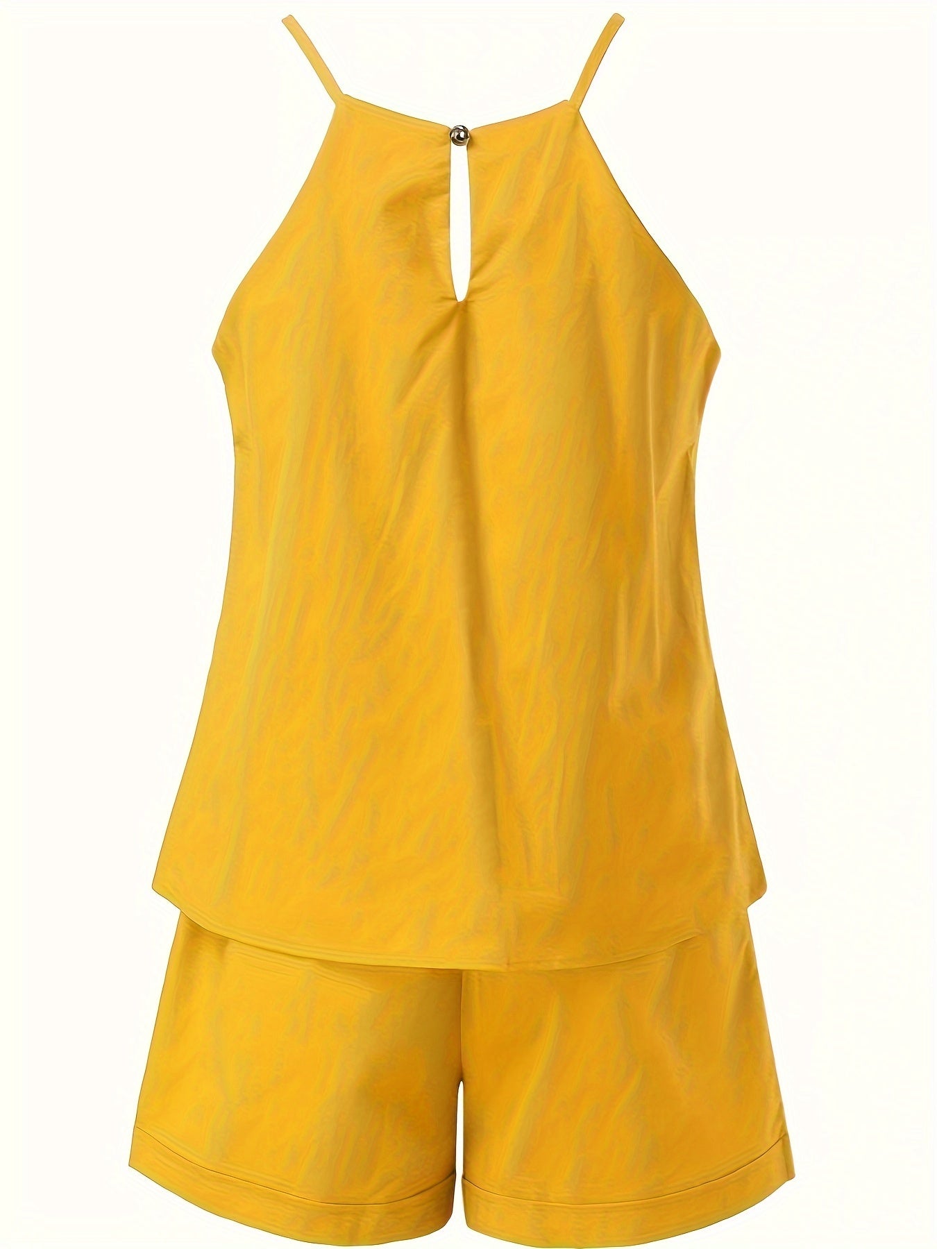 Tuta corta estiva elegante da donna con cintura – Completo alla moda per tempo libero e vacanze