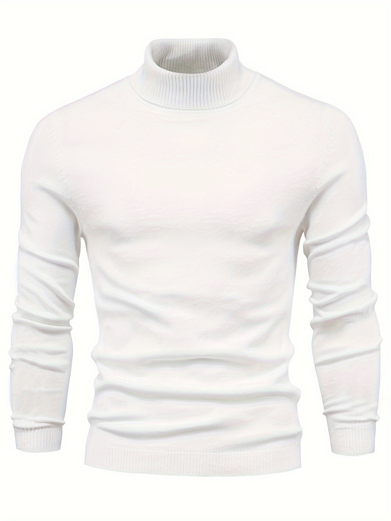 Klassisk ribstrikket rullekravesweater til mænd