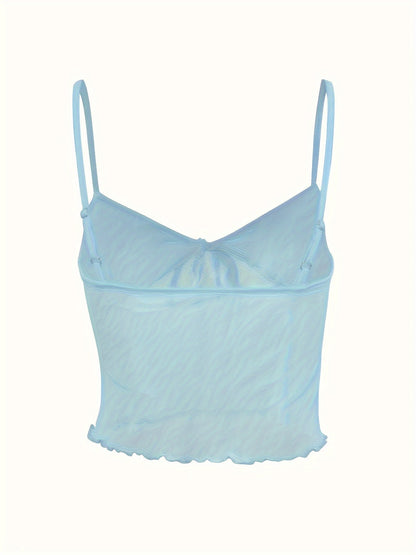 Top corto de mujer con tirantes finos y lazo frontal – Top de moda para fiestas y salidas